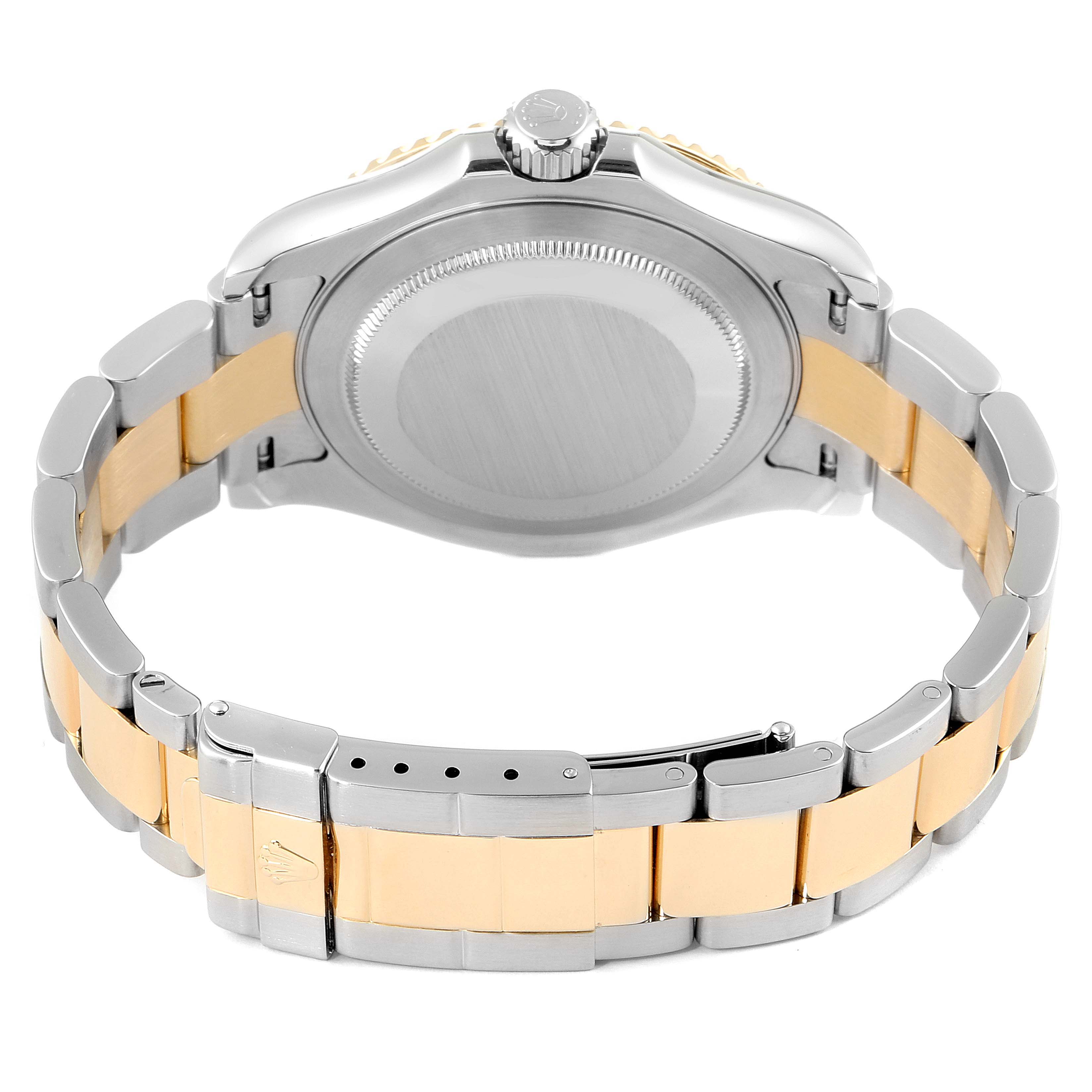 This image shows the back case and bracelet of a Rolex Yacht-Master 16623 Men's Stainless Steel Champagne Dial 16623 Men's Stainless Steel Champagne Dial watch at a rear angle.