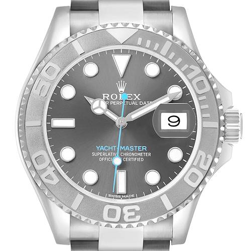 Photo of Rolex Yachtmaster Steel Platinum Rhodium Dial Mens Watch 116622