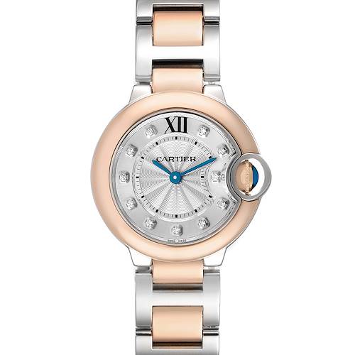 Photo of Cartier Ballon Bleu 28 Steel Rose Gold Diamond Ladies Watch W3BB0005