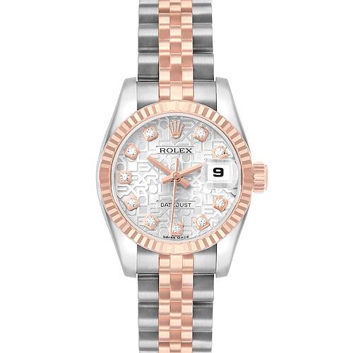Photo of Rolex Datejust Steel Rose Gold Diamond Dial Ladies Watch 179171