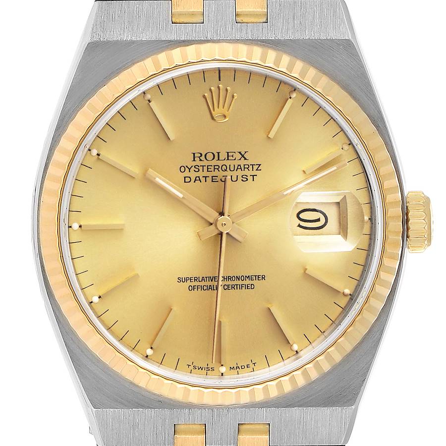 Rolex Oysterquartz Datejust Steel Yellow Gold Mens Watch 17013 SwissWatchExpo