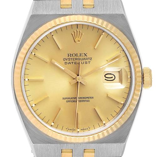 Photo of Rolex Oysterquartz Datejust Steel Yellow Gold Mens Watch 17013