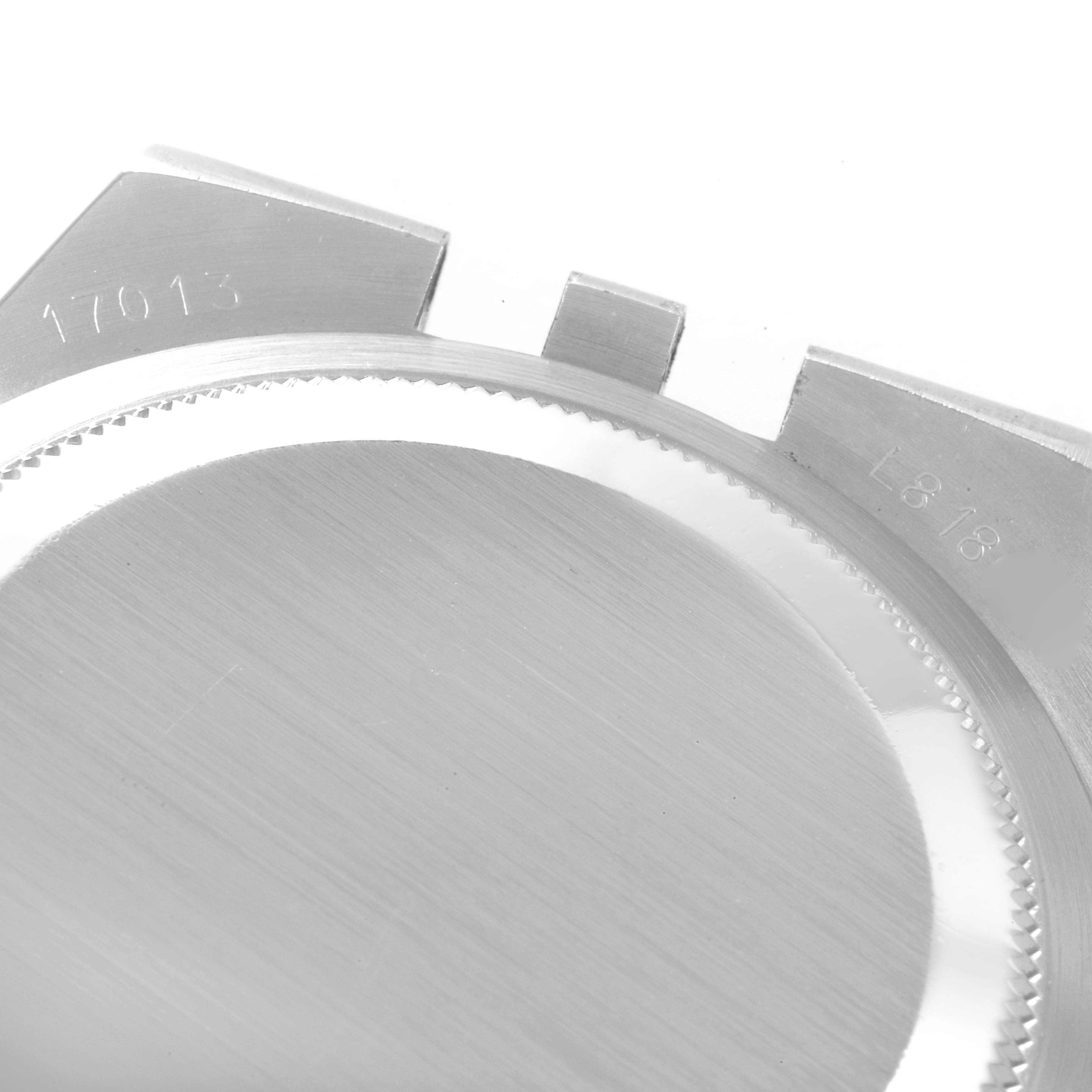 This image shows a close-up view of a Rolex Oysterquartz 17013 Men's Steel and Gold (two tone) Champagne Dial 17013 Men's Steel and Gold (two tone) Champagne Dial model watch caseback and lugs.