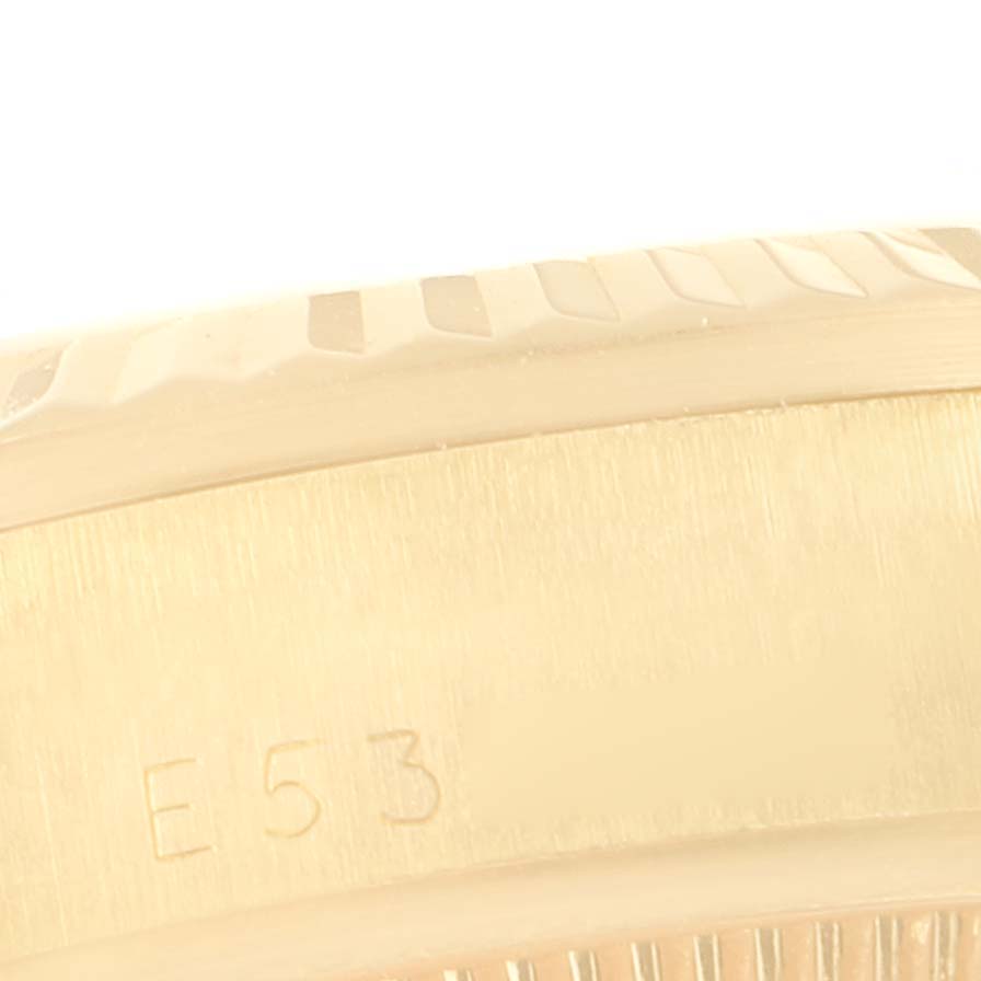 The image shows a close-up of the fluted bezel with the model number engraving of a Rolex President 68278 Women
s Yellow Gold Champagne Dial 68278 Women
s Yellow Gold Champagne Dial watch.