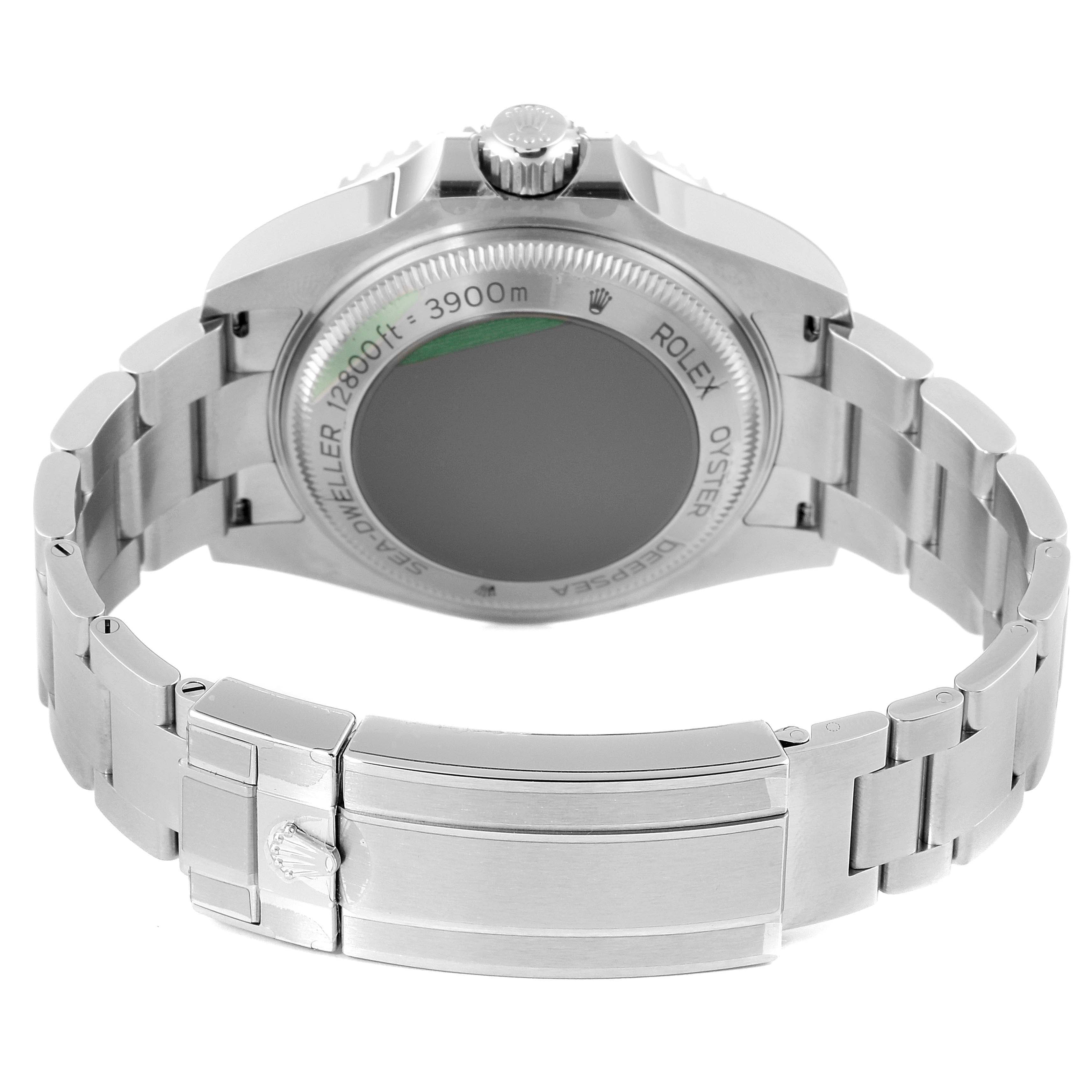 The image shows the case back and clasp of a Rolex Sea-Dweller 126660 Men
s Stainless Steel Blue Dial 126660 Men
s Stainless Steel Blue Dial watch.