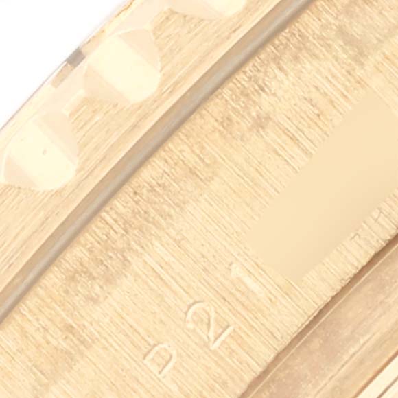 The image shows a close-up of the side of the Rolex Yacht-Master 169628 Women's Yellow Gold Grey Dial 169628 Women's Yellow Gold Grey Dial bracelet, highlighting its textured metallic surface.