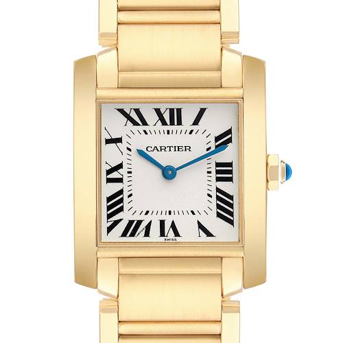 Photo of Cartier Tank Francaise Midsize Yellow Gold Ladies Quartz Watch W50003N2 Box Papers