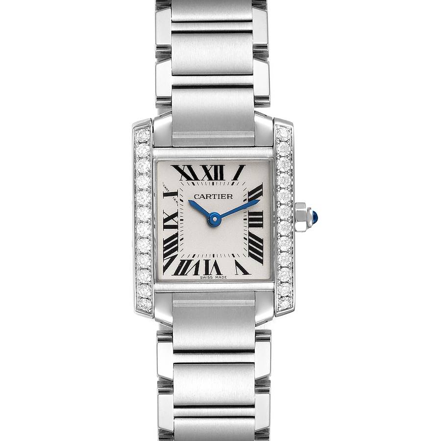 Cartier Tank Francaise Steel Silver Dial Diamond Ladies Watch W4TA0008 SwissWatchExpo