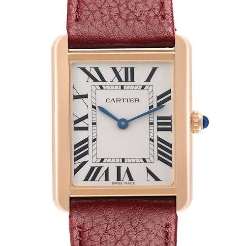Photo of Cartier Tank Solo Large Steel Rose Gold Mens Watch W5200025 Papers