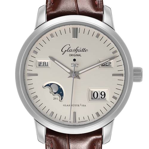 Photo of Glashutte Senator Calendar Steel Mens Watch 100-02-13-02-04 Papers