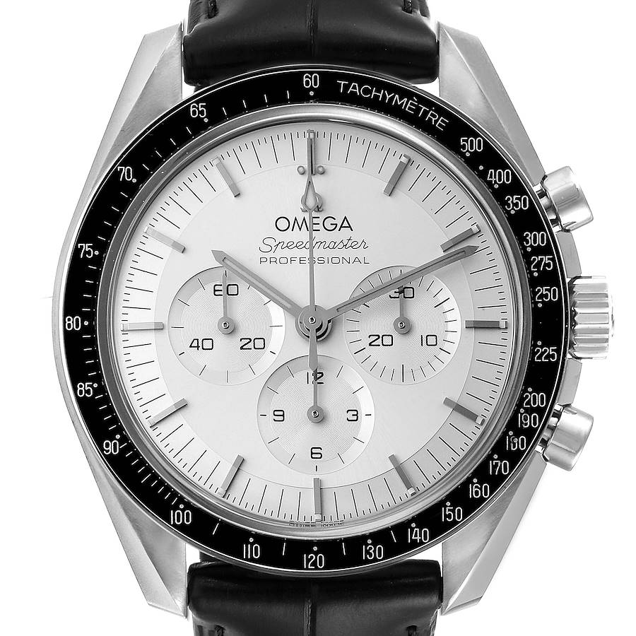 Omega Speedmaster White Gold Silver Dial Moonwatch 310.63.42.50.02.001 Unworn SwissWatchExpo