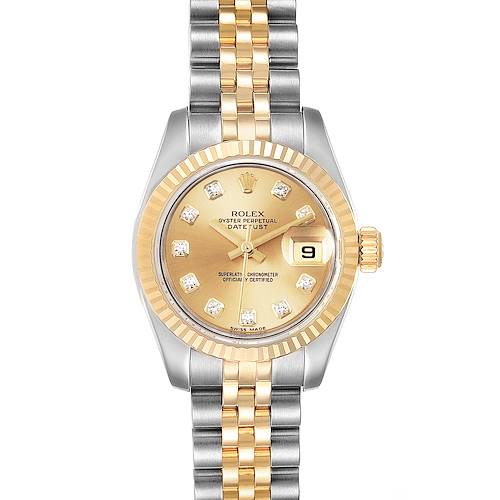 Photo of Rolex Datejust 26 Steel Yellow Gold Diamond Ladies Watch 179173 Box Papers