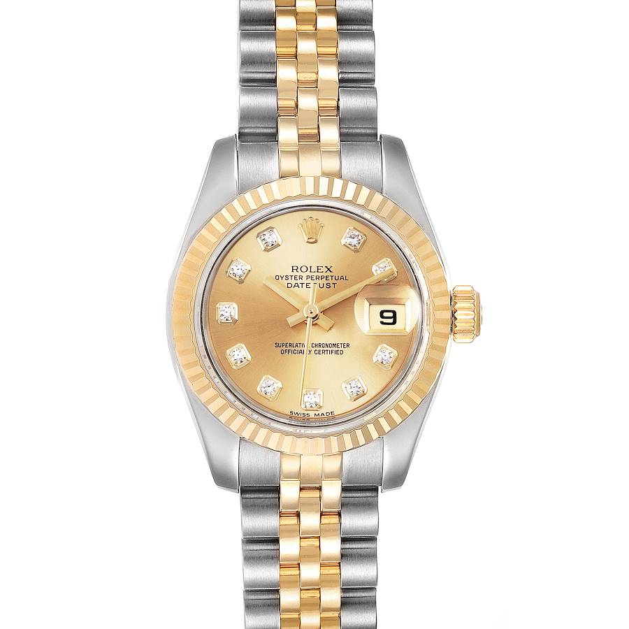 Rolex Datejust 26 Steel Yellow Gold Diamond Ladies Watch 179173 Box Papers SwissWatchExpo