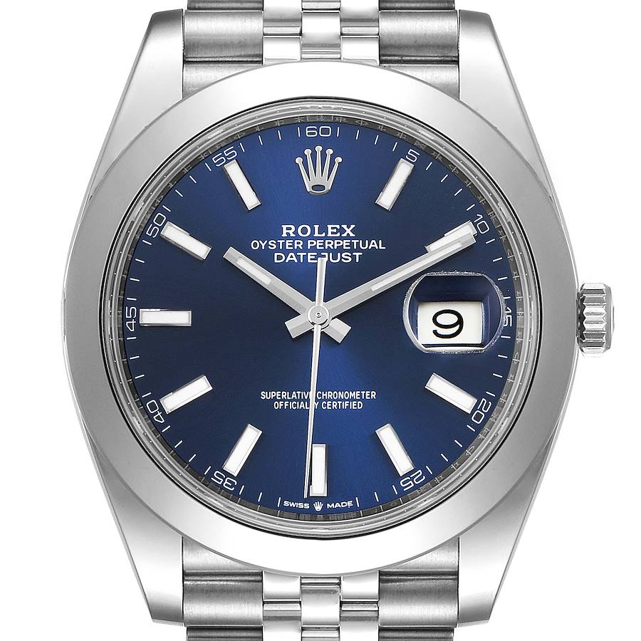 Rolex Datejust 41 Blue Dial Steel Mens Watch 126300 Box Card Unworn SwissWatchExpo