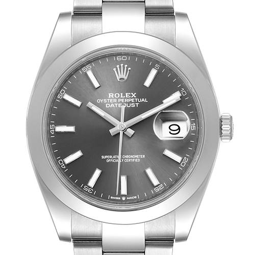 Photo of Rolex Datejust 41 Grey Dial Steel Mens Watch 126300 Box Card Unworn