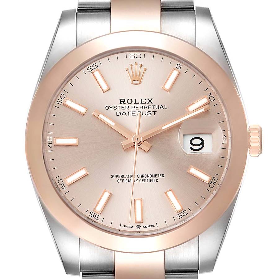 Rolex Datejust 41 Steel Rose Gold Sundust Dial Mens Watch 126301 Unworn SwissWatchExpo