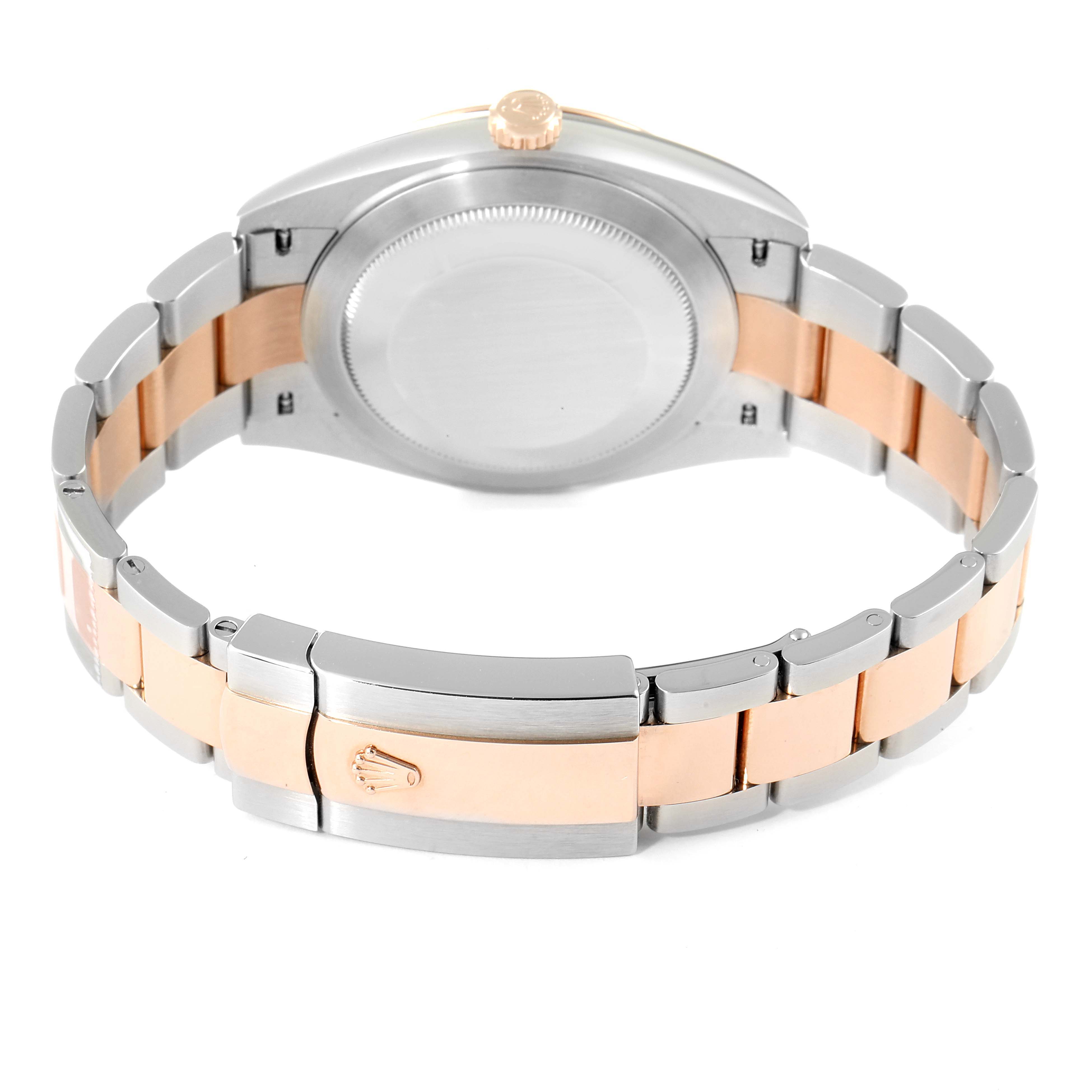 This image shows the back side of a Rolex Datejust 41 126301 Men's Steel and Gold (two tone) Beige Dial 126301 Men's Steel and Gold (two tone) Beige Dial watch, highlighting the bracelet, clasp, and case back.