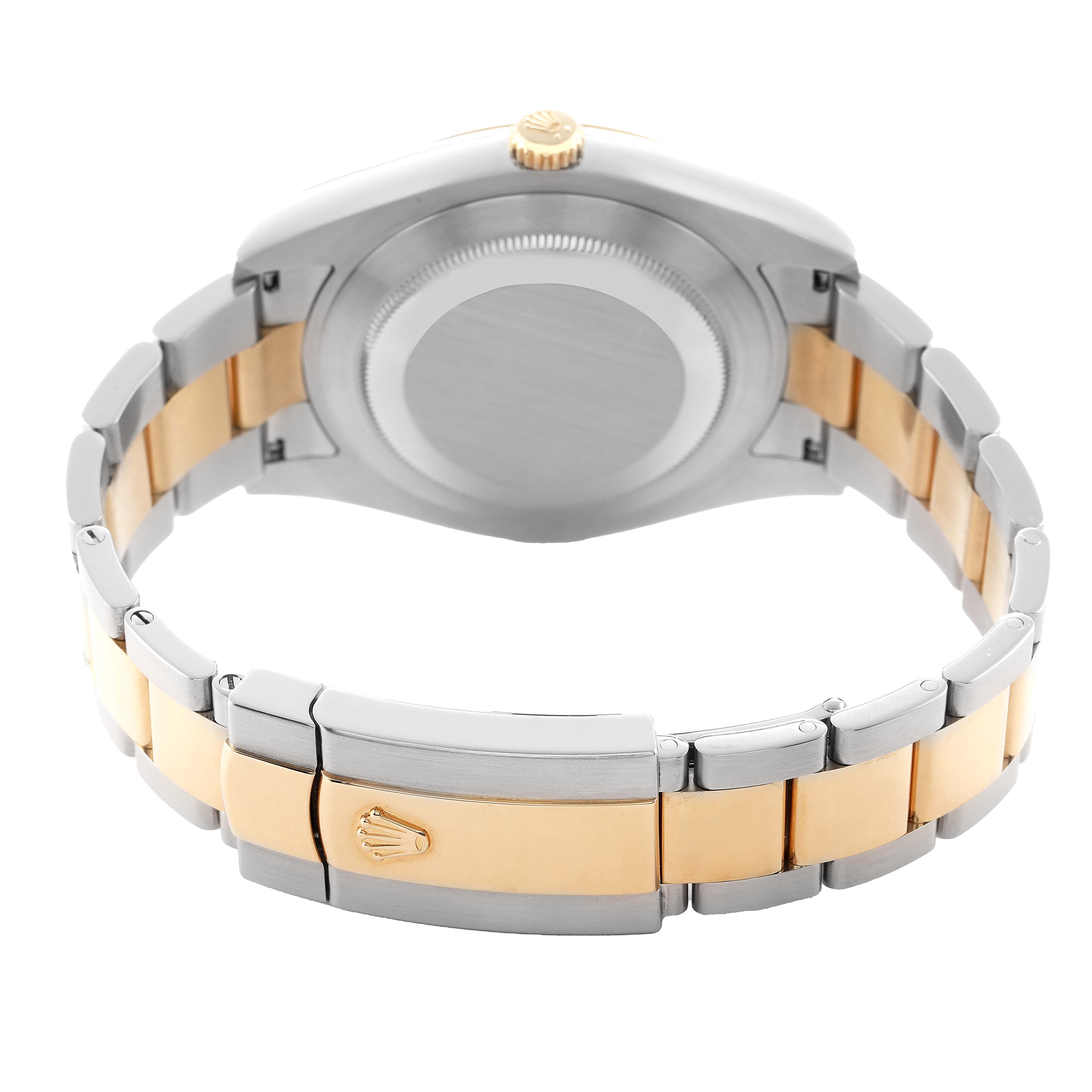 The image shows the back and bracelet of the Rolex Datejust 41 116333 Men's Steel and Gold (two tone) Champagne Dial, highlighting the clasp and two-tone metal design.