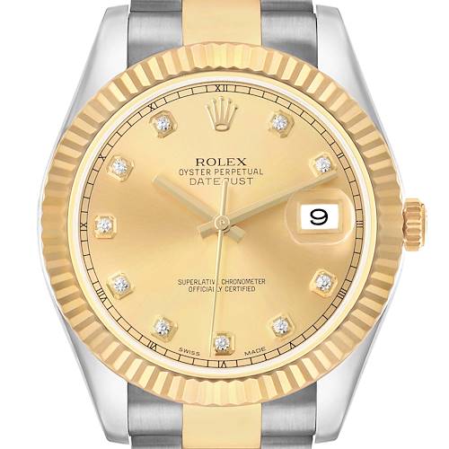 Photo of Rolex Datejust II 41 Steel Yellow Gold Diamond Mens Watch 116333