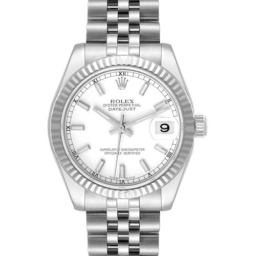 Photo of Rolex Datejust Midsize 31 Steel White Gold Ladies Watch 178274