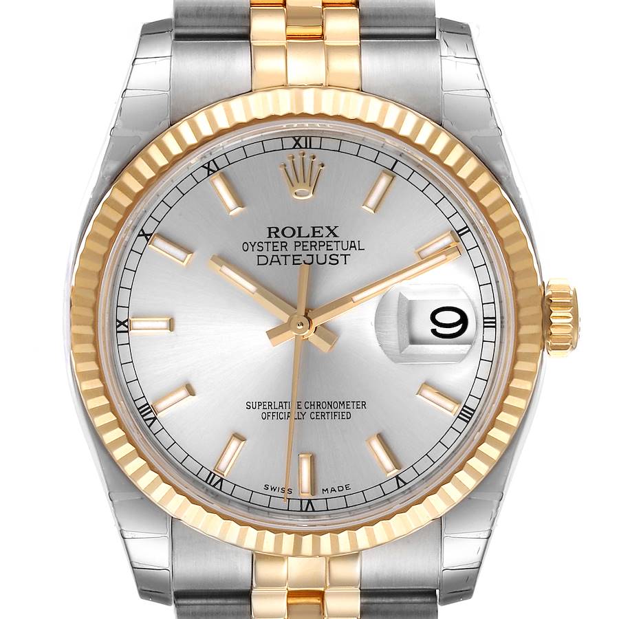 Rolex Datejust Steel Yellow Gold Silver Dial Mens Watch 116233 Unworn SwissWatchExpo