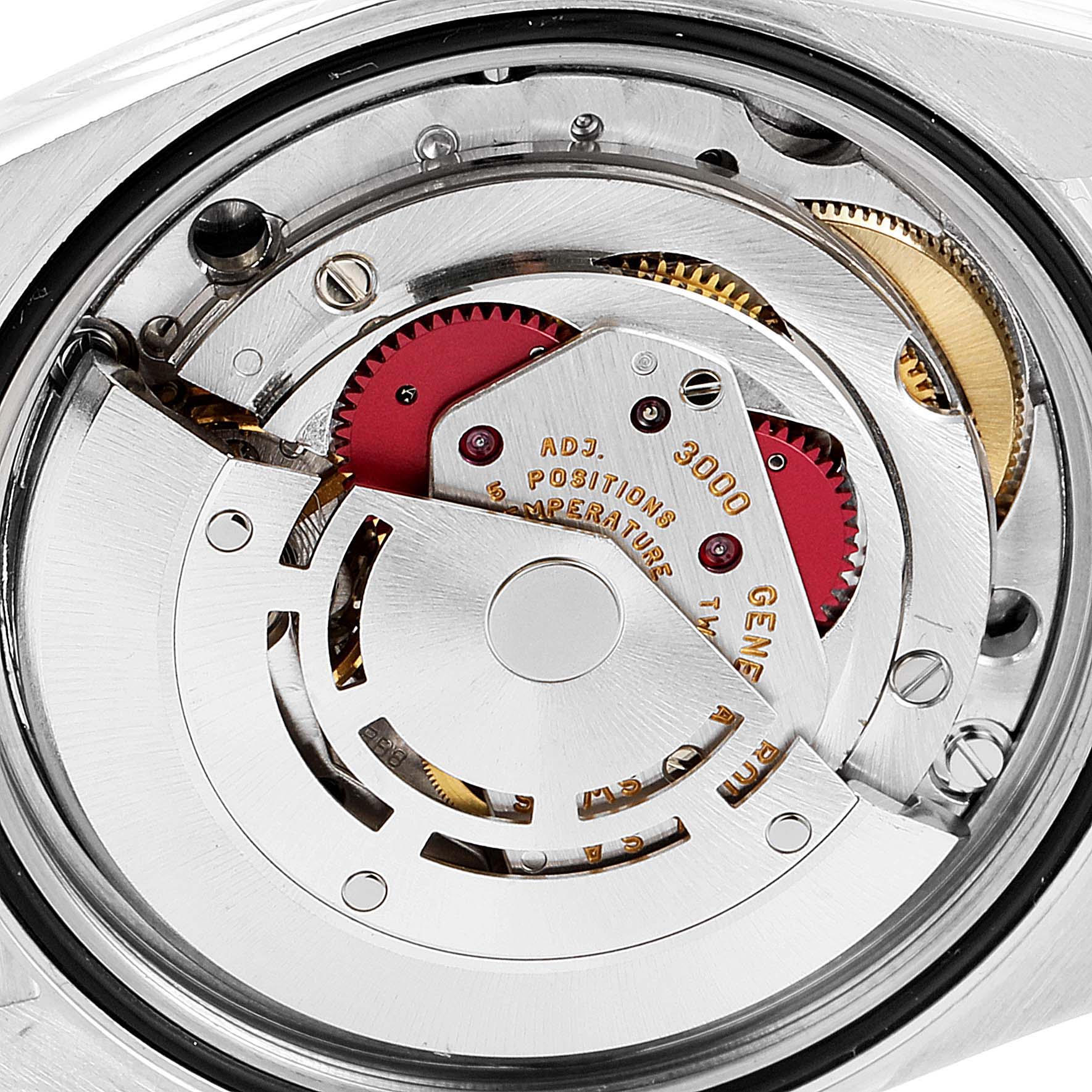 The image shows a close-up view of the movement and internal mechanism of the Rolex Explorer 14270 Men
s Stainless Steel Black Dial 14270 Men
s Stainless Steel Black Dial watch.