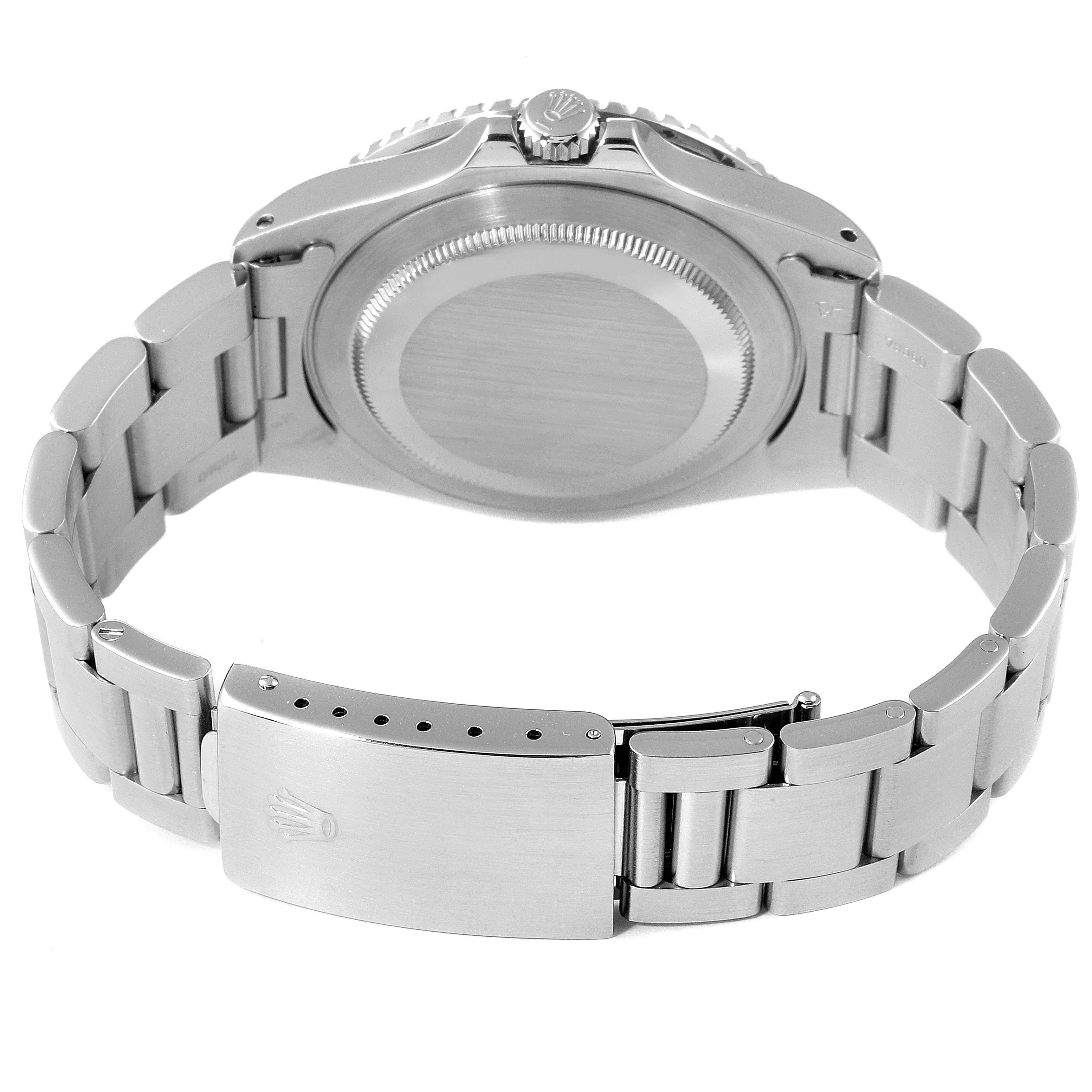 This image shows the back and clasp of the Rolex GMT-Master 16700 Men's Stainless Steel Black Dial 16700 Men's Stainless Steel Black Dial watch in a stainless steel finish.