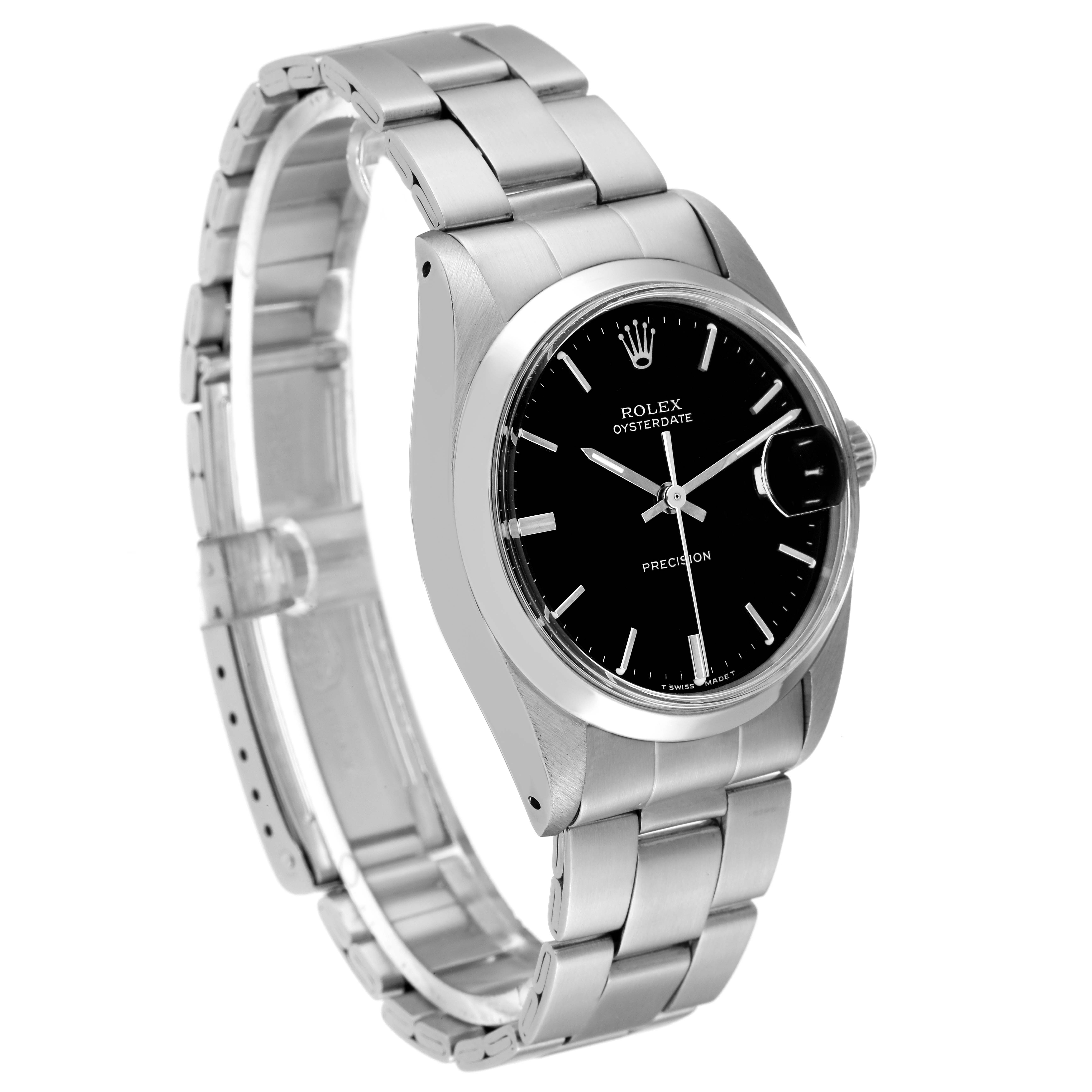 The Rolex Vintage Collection 6694 Men's Stainless Steel Black Dial 6694 Men's Stainless Steel Black Dial model is shown at a three-quarter angle, displaying the dial, bezel, and part of the bracelet.