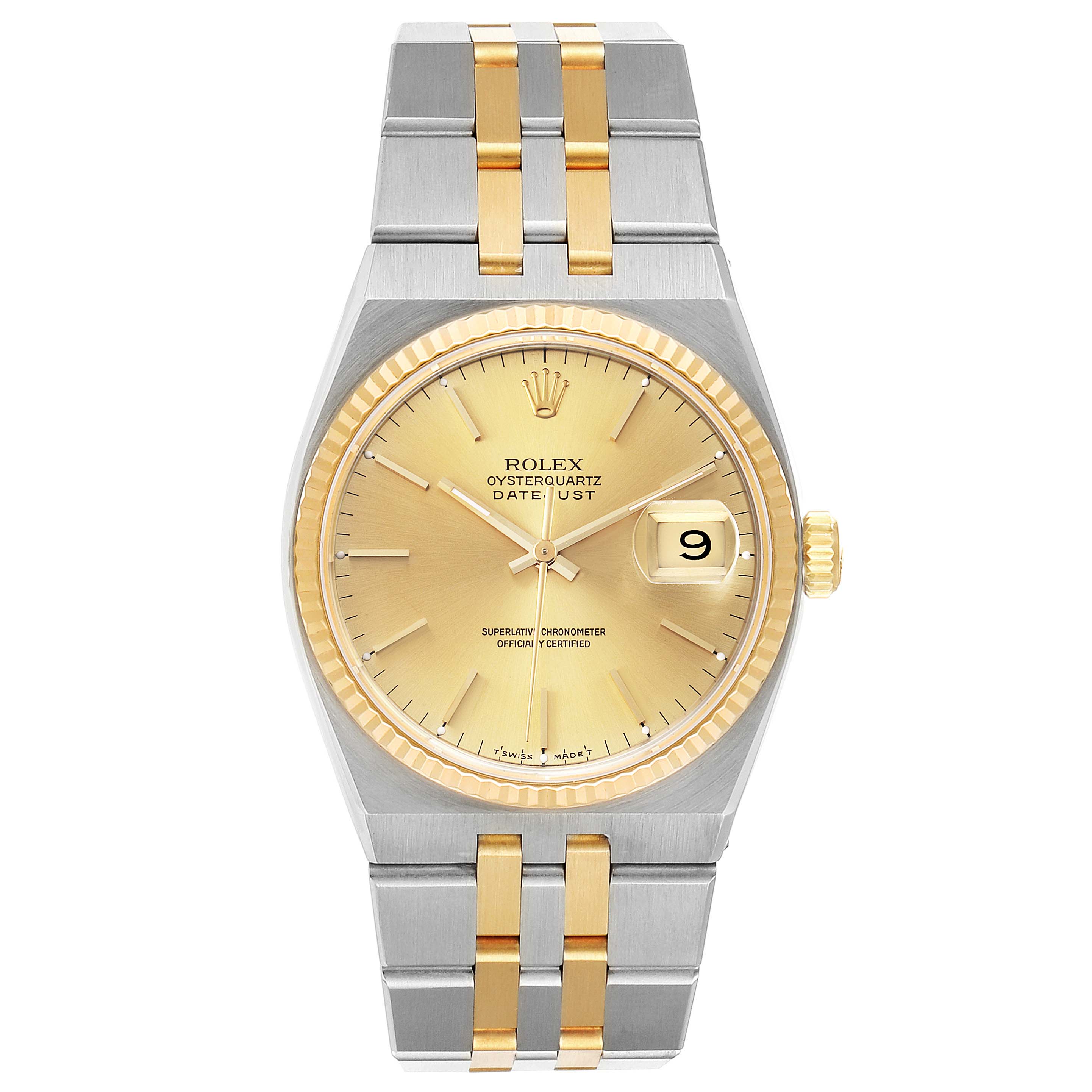 Rolex Oysterquartz Datejust Steel Yellow Gold Mens Watch 17013 ...