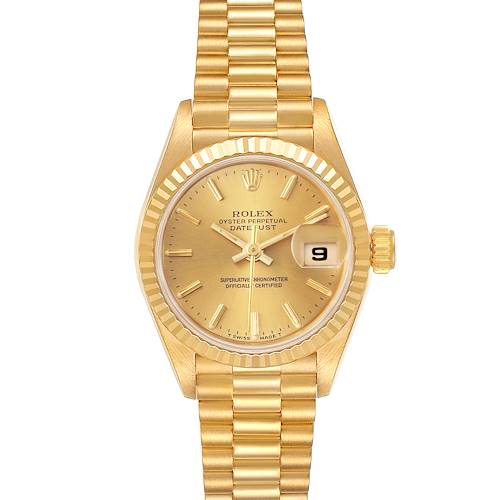 Photo of Rolex President Datejust Yellow Gold Champagne Dial Ladies Watch 69178