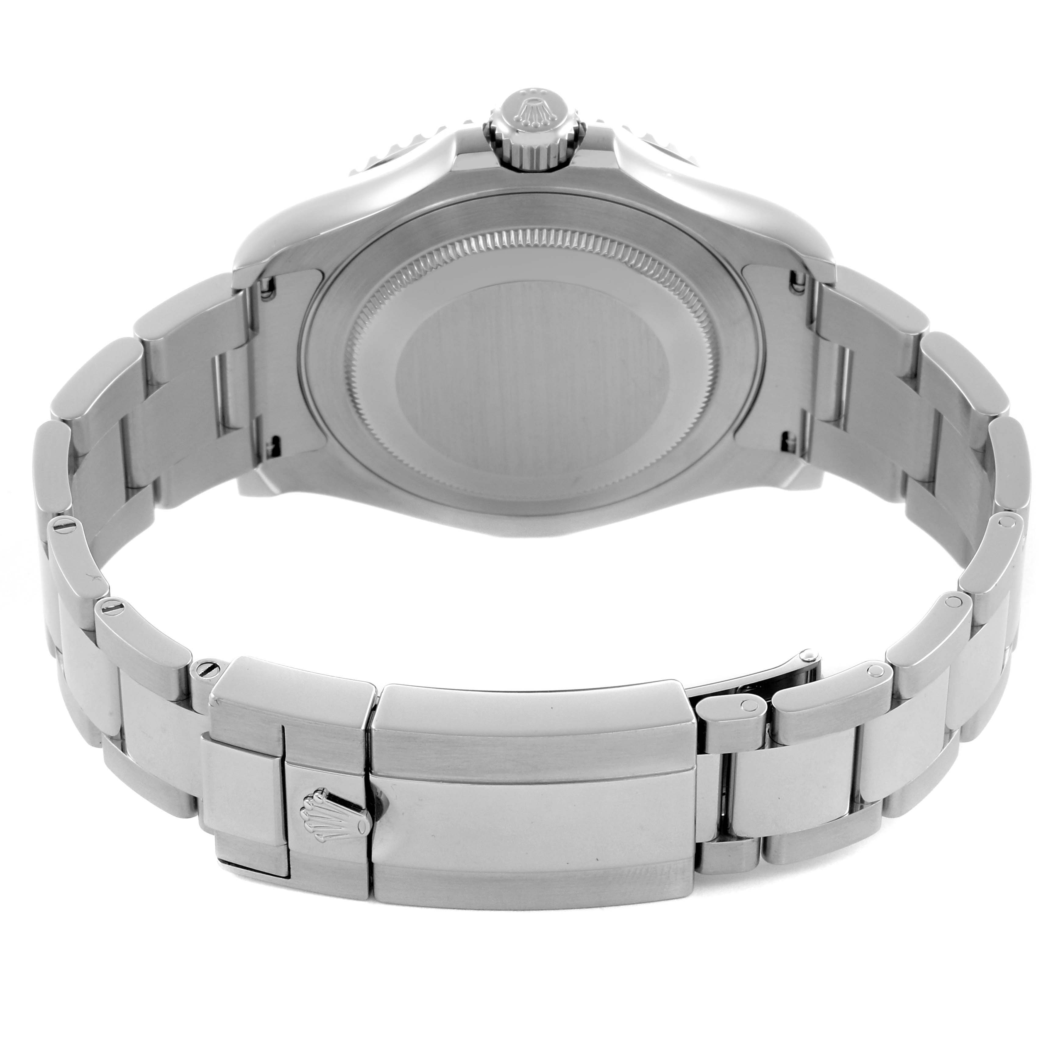 The image shows the back case and bracelet clasp of a Rolex Yacht-Master 126622 Men's Stainless Steel Blue Dial 126622 Men's Stainless Steel Blue Dial watch from a rear angle.