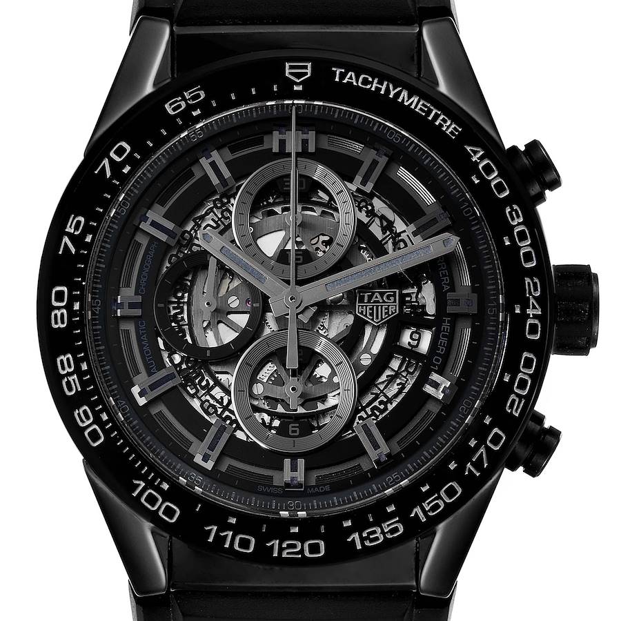 Tag Heuer Carrera Black Ceramic Chronograph Mens Watch CAR2A90 Unworn SwissWatchExpo