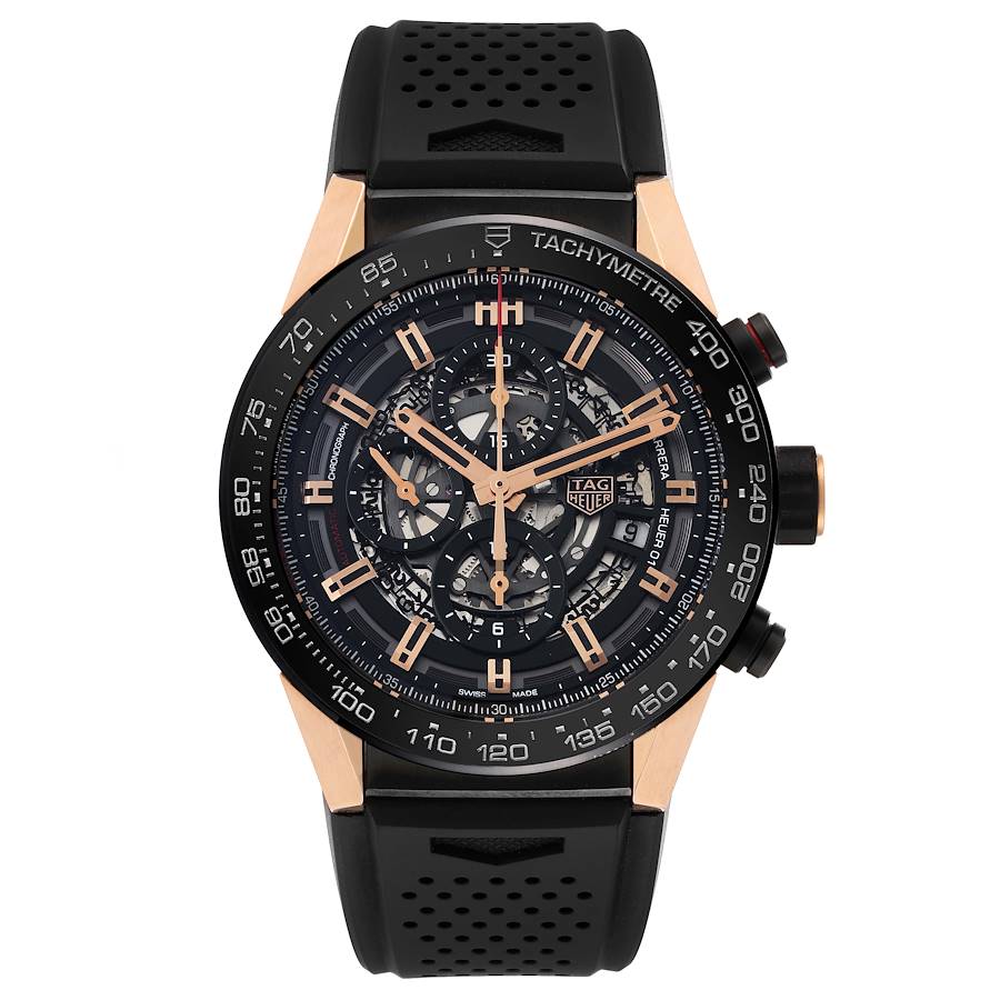 Tag Heuer Carrera Calibre Rose Gold Skeleton Mens Watch CAR2A5B