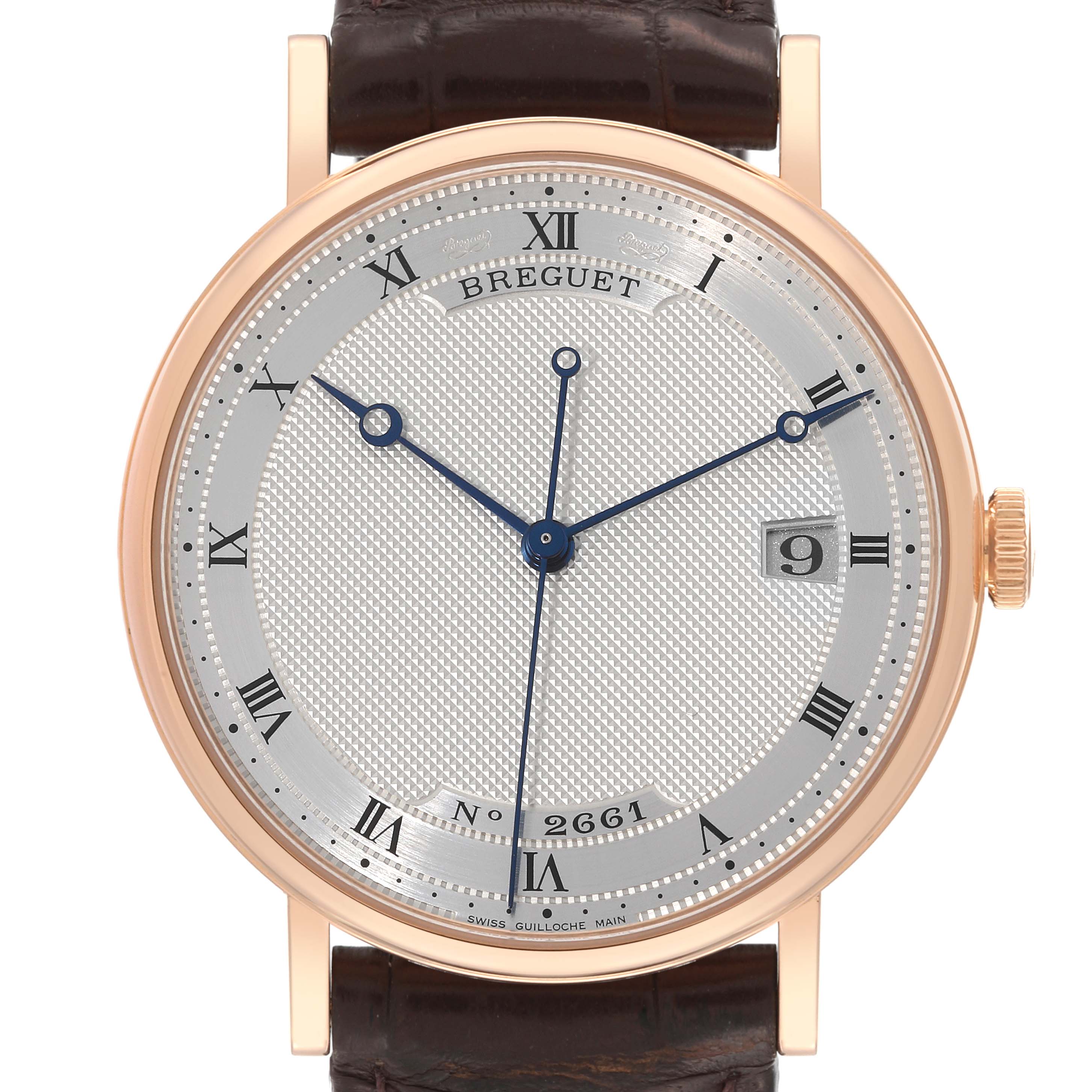 Breguet Classique Rose Gold Silver Dial Mens Watch 5177br