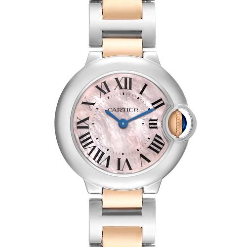 Photo of Cartier Ballon Bleu 28 Steel Rose Gold Pink MOP Ladies Watch W6920034