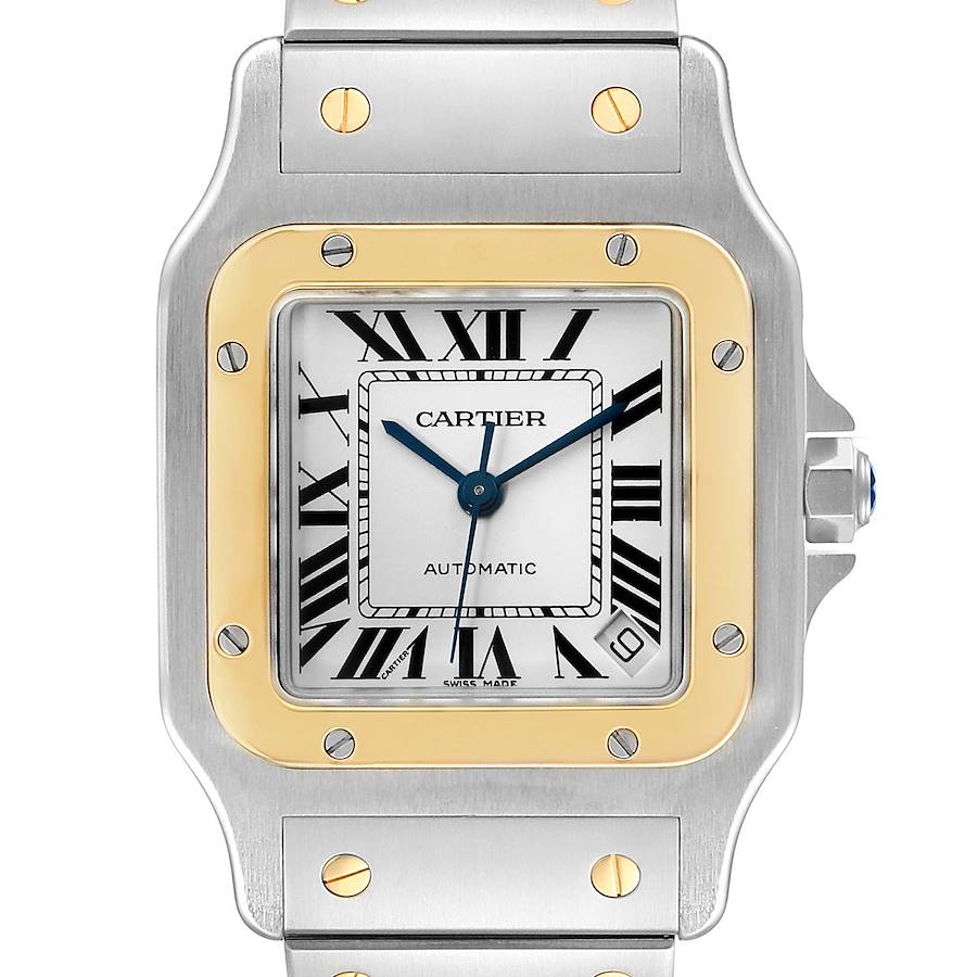 Cartier Santos Galbee XL Steel Yellow Gold Mens Watch W20099C4 Box ...