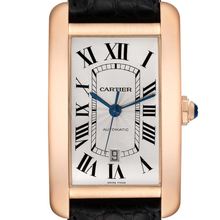 Cartier Tank Americaine XL Rose Gold Automatic Mens Watch W2609856 SwissWatchExpo