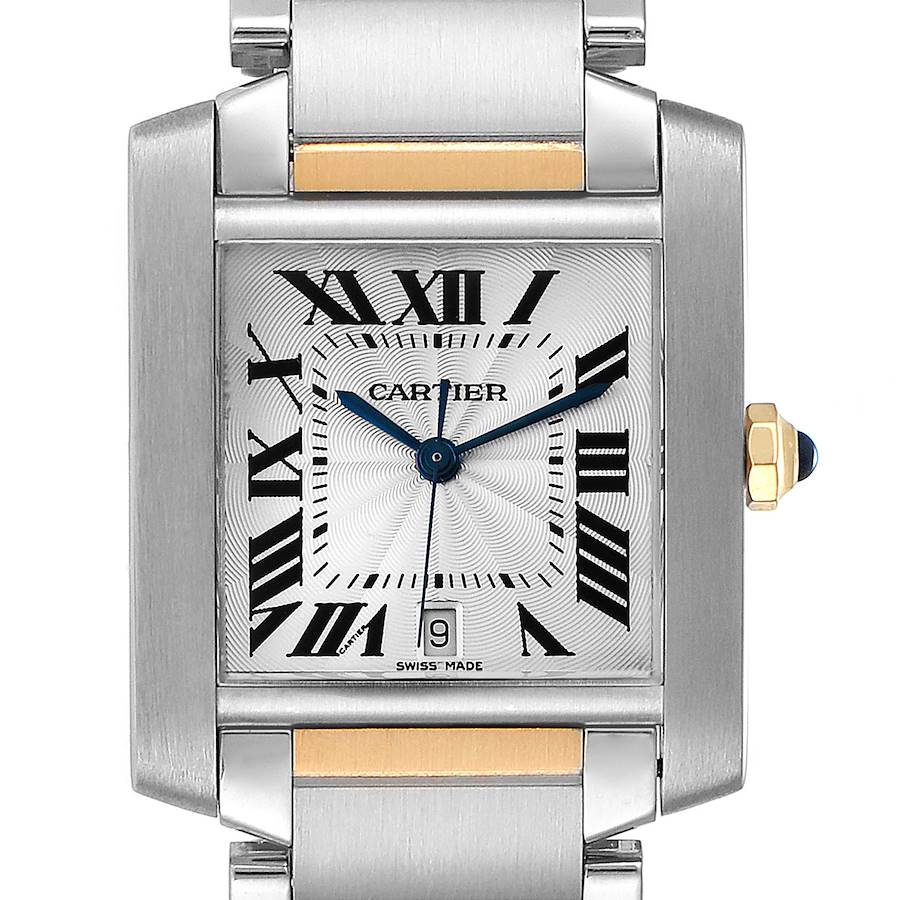 Cartier Tank Francaise Steel Yellow Gold Large Unisex Watch W51005Q4 Box SwissWatchExpo