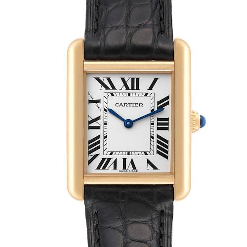Photo of Cartier Tank Solo Yellow Gold Steel Silver Dial Ladies Watch W5200002 Card