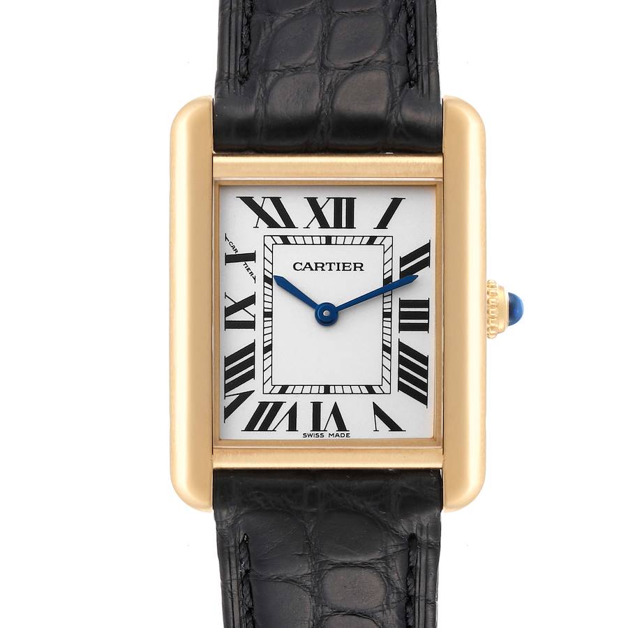 Cartier Tank Solo Yellow Gold Steel Silver Dial Ladies Watch W5200002 Card SwissWatchExpo