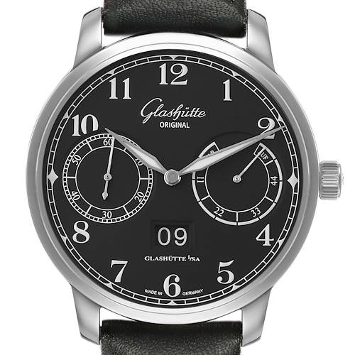 Photo of Glashutte Senator Observer Steel Black Mens Watch 1-00-14-07-02-30 Papers