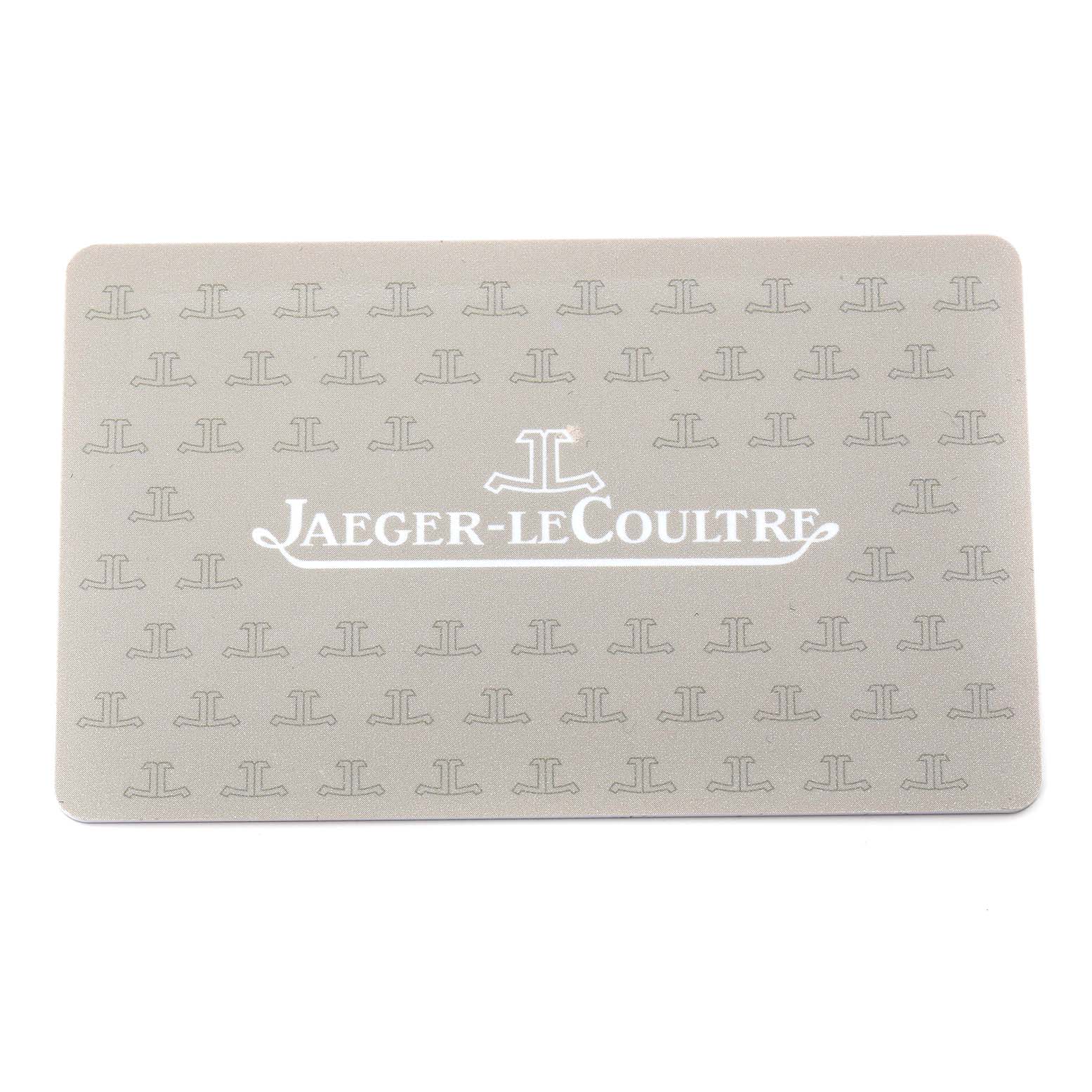 This is a Jaeger LeCoultre Reverso Q3022420 Men's Rose Gold Silver Dial Q3022420 Men's Rose Gold Silver Dial model authentication card shown flat from a top-down angle.