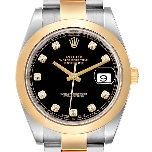 Photo of Rolex Datejust 41 Steel Yellow Gold Diamond Mens Watch 126303 Box Card