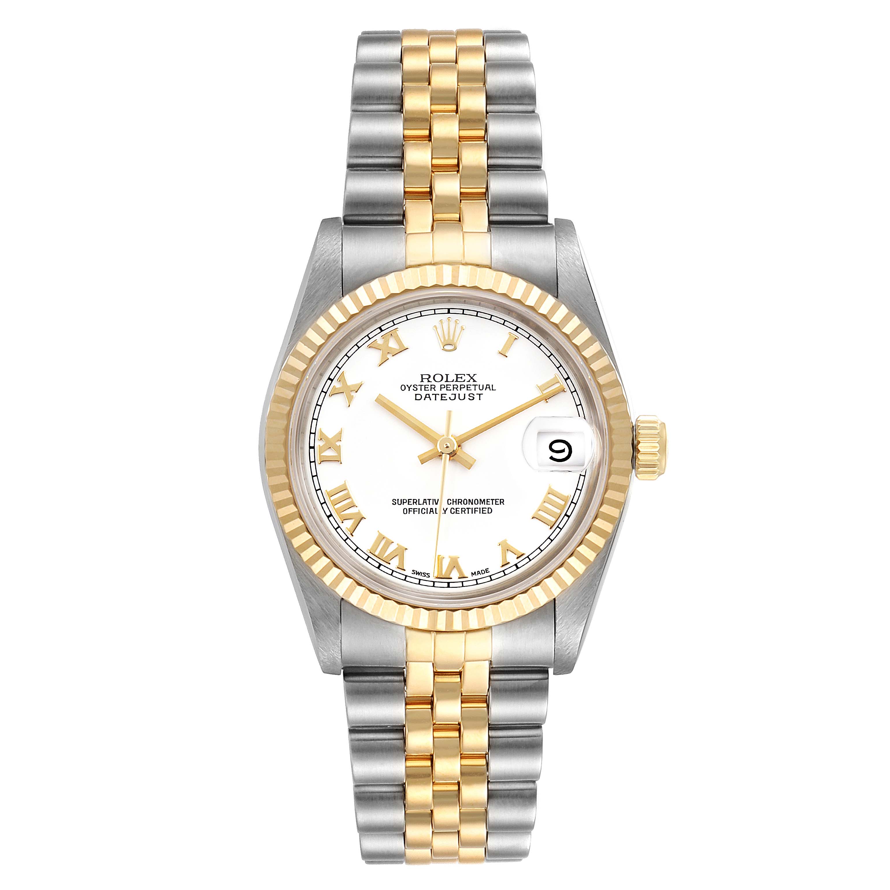 Rolex Datejust Midsize 31 White Dial Steel Yellow Gold Ladies Watch ...