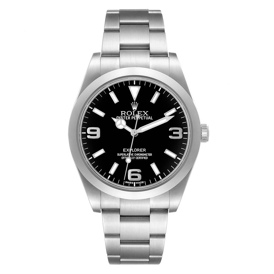 Rolex Explorer I 39mm Black Dial Steel Mens Watch 214270