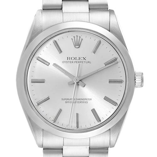 Photo of Rolex Oyster Perpetual Silver Dial Vintage Steel Mens Watch 1002