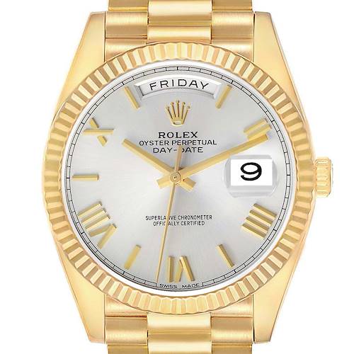 Photo of Rolex President Day-Date 40 Yellow Gold Silver Dial Mens Watch 228238