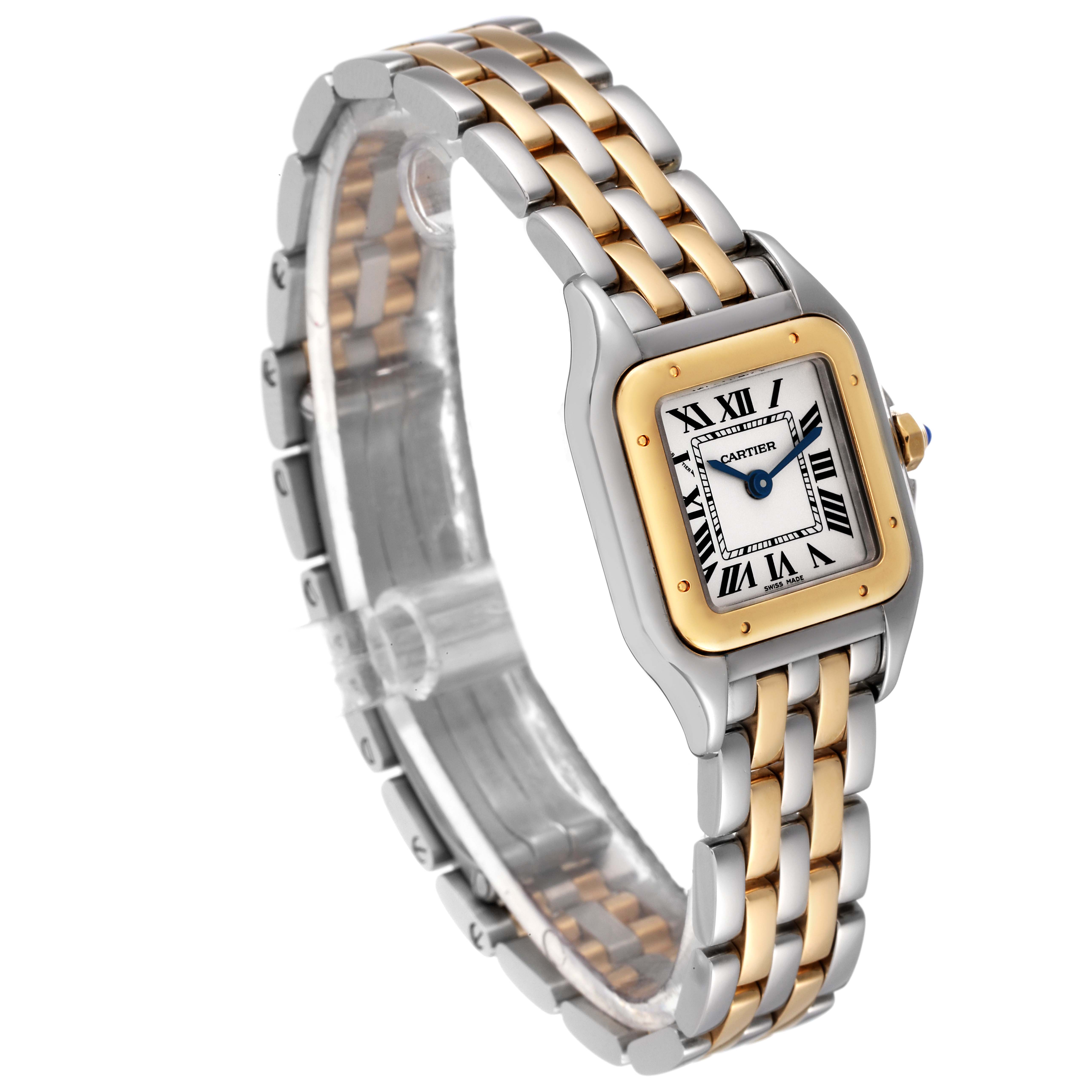 The Cartier Panthere W2PN0006 Women's Steel and Gold (two tone) Silver Dial W2PN0006 Women's Steel and Gold (two tone) Silver Dial watch is shown at a slight angle, displaying the face, bezel, and bracelet.