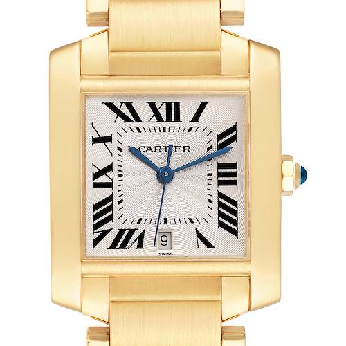 Photo of Cartier Tank Francaise Large Yellow Gold Silver Dial Mens Watch W50001R2