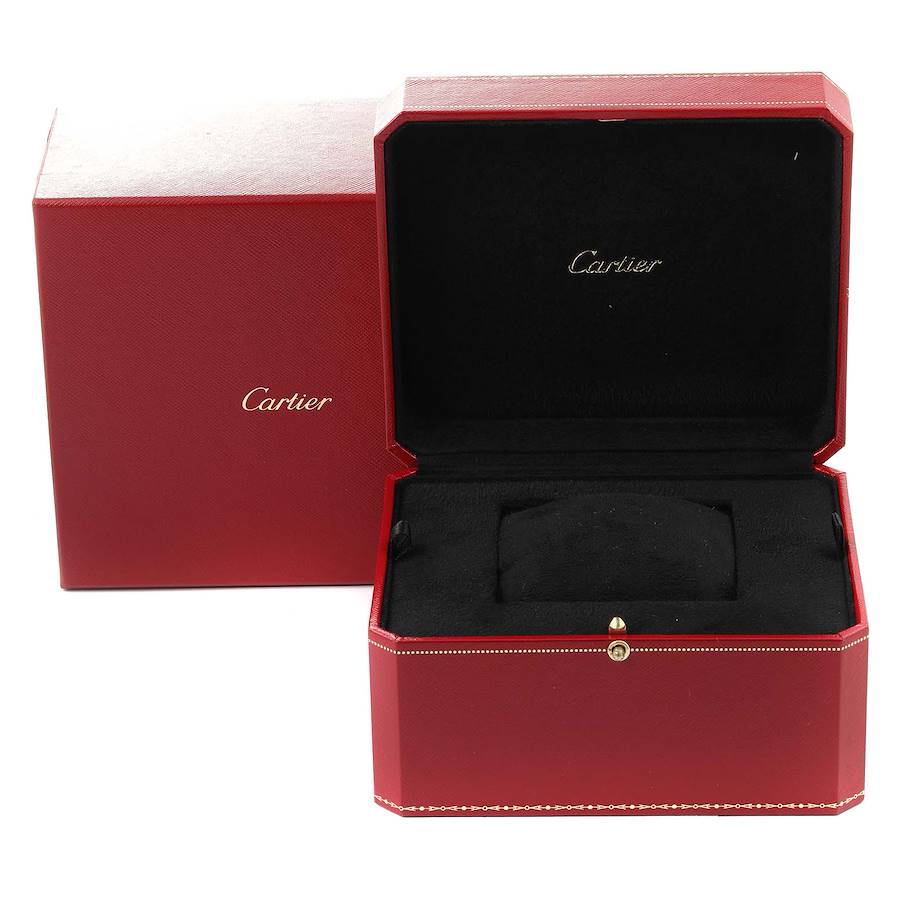 Cartier Tank Louis White Gold Diamond Pink Strap Ladies Watch Wjta0011 Box Paper